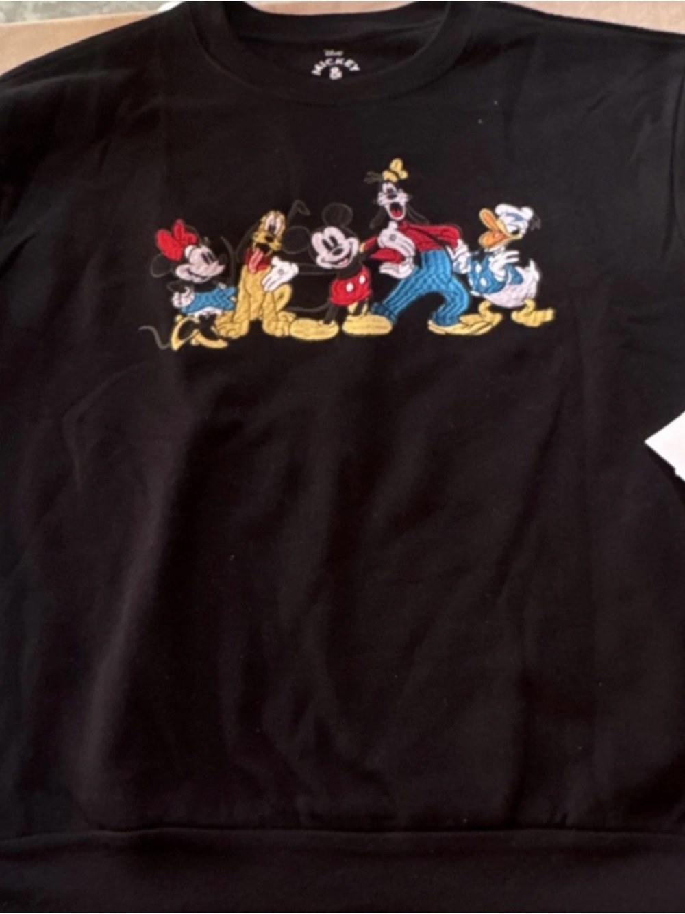 Disney Black Crewneck Sweatshirt with Embroidered Classic‎ Characters
